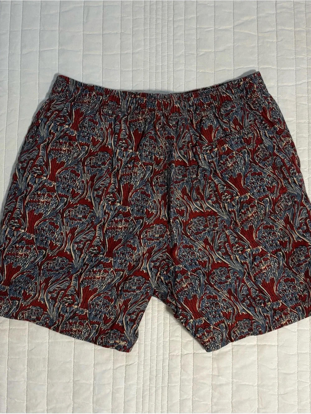 J. Crew Maroon Paisley Print Men's Shirt & Shorts Set